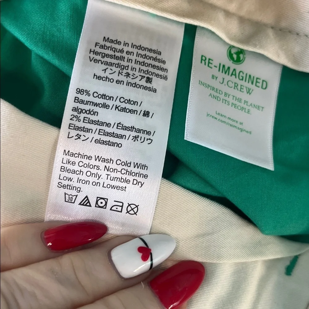 J. Crew Cotton Shorts Men’s 770 Straight Green Waist 32” Inseam 7”